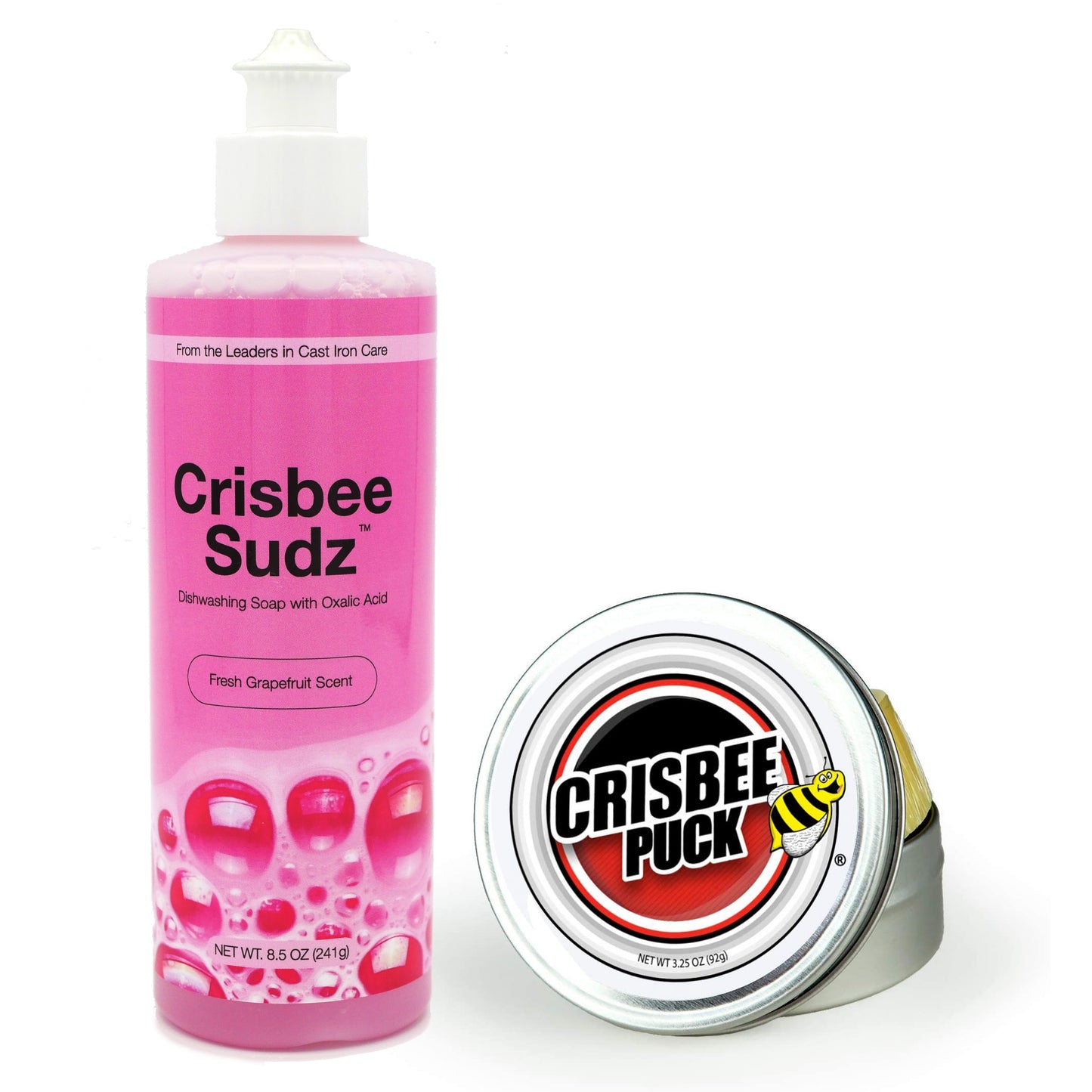 Crisbee Sudz and Crisbee Puck Cast iron seasoning and cleaning from Crisbee