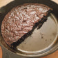 Cast iron skillet seasoned with Crisbee and then used to bake brownies, completely non-stick