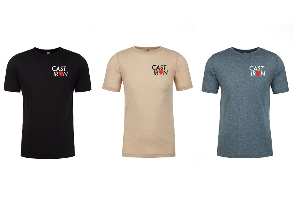 cast iron love tee by Crisbee Cast Iron Seasoning tee color options