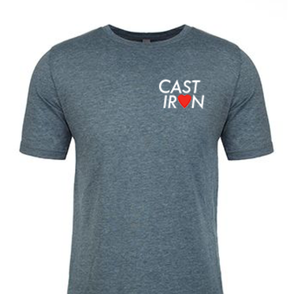 cast iron love tee by Crisbee Cast Iron Seasoning navy tee