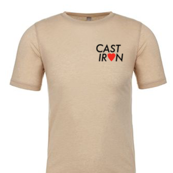 cast iron love tee by Crisbee Cast Iron Seasoning creme tee