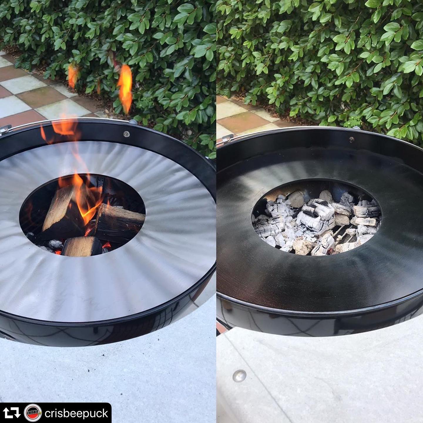 Before_and_After_Seasoning_Arteflame_Grill_with_Crisbee