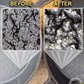 Cast iron skillets before and after seasoned with Crisbee