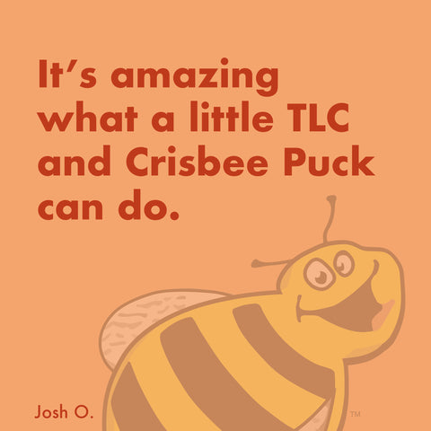 "It's amazing what a little TLC and Crisbee Puck can do." -Josh O. on seasoning his cast iron with Crisbee Puck