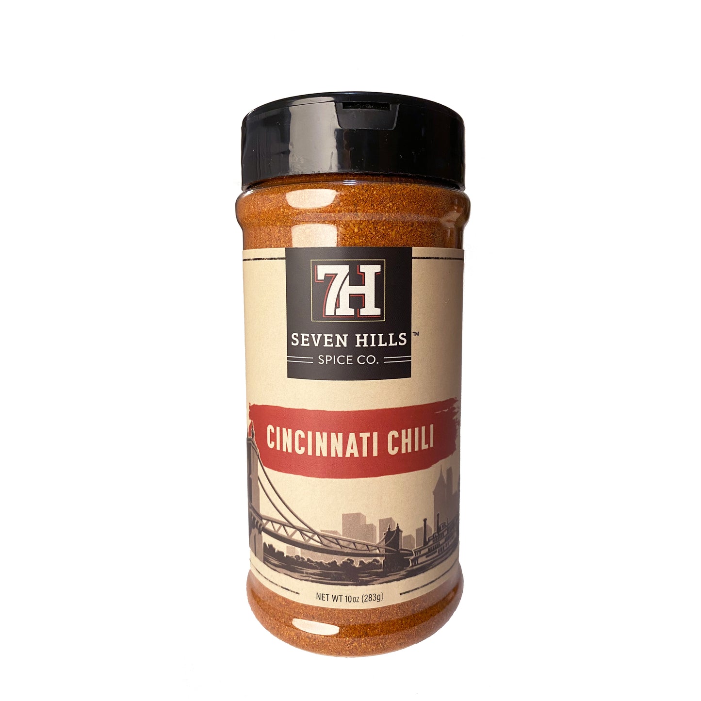 Cincinnati style chili seasoning from Seven Hills Spice Co. full bottle